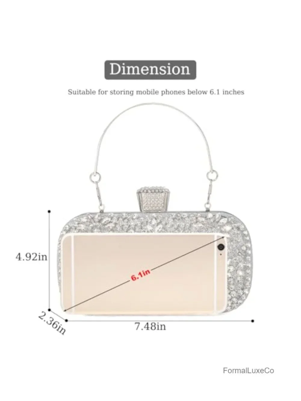 Sparkly Rhinestone Crystal Clutch Bag Glitter Sequin Evening Handbag Bridal